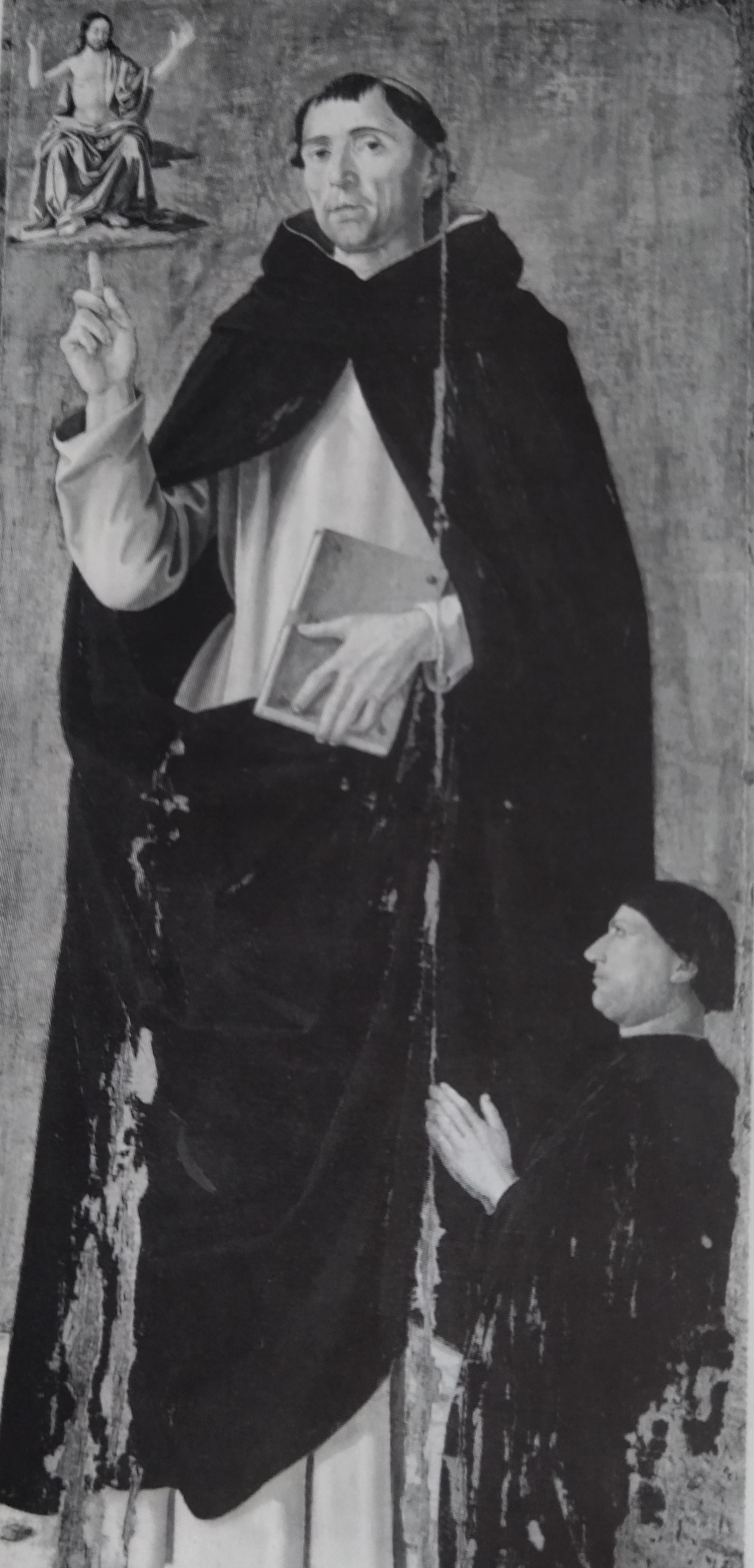 S. Vincenzo Ferrer, Cristo giudice e il committente, S. Sabina